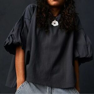 Free People Top Blossom Tee. Size small. Charcoal.
